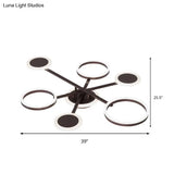 Postmodern 4/6-Light Flush Ceiling Lamp With Acrylic Shade In Warm/White Light