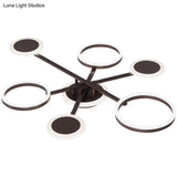 Postmodern 4/6-Light Flush Ceiling Lamp With Acrylic Shade In Warm/White Light