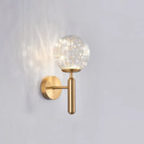 Postmodern Ball Led Starry Wall Sconce With Glass Shade - Bedroom Lighting Brass / Ribbed