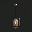Postmodern Bedroom Hanging Lamp With Double Cloche Glass Shade - 1 Bulb Ceiling Light Cognac