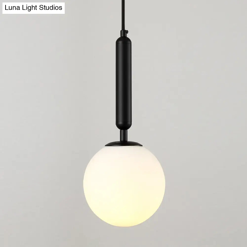 Postmodern Black/Gold Ball Pendant Light With Clear Water/White Glass - Bedroom Down Lighting