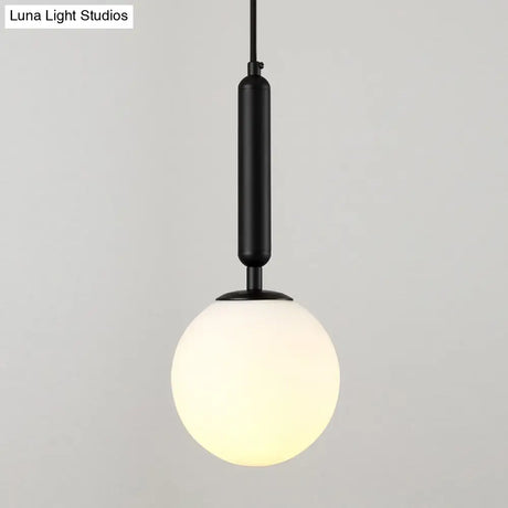 Postmodern Black/Gold Ball Pendant Light With Clear Water/White Glass - Bedroom Down Lighting