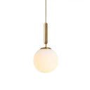 Postmodern Black/Gold Ball Pendant Light With Clear Water/White Glass - Bedroom Down Lighting Gold