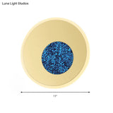 Postmodern Blue Round Sconce Light Fixture - Corridor Led Wall 8/11 Dia