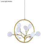 Postmodern Brass Branch Chandelier Pendant Light With Led Hanging Kit - Warm/White