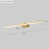 Postmodern Brass Led Sconce Vanity Light With Acrylic Bath Wall Fixture