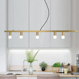 Postmodern Brass Linear Down Lighting Chandelier - Hanging Pendant For Dining Table