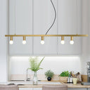 Postmodern Brass Linear Down Lighting Chandelier - Hanging Pendant For Dining Table