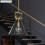 Postmodern Brass Pendant Light With Clear Glass Shade - Dome/Globe/Cone Design 12’/12.5’/14’ Wide