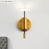 Postmodern Brass Tube Wall Mounted Led Sconce Lamp