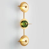 Postmodern Brushed Gold Glass Disc Wall Sconce - Mounted Lamp For Living Room 3 /