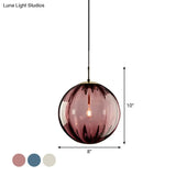 Postmodern Ceiling Pendant Lamp With Glass Pendulum In Blue/Smoke Grey/Purple Black Finish