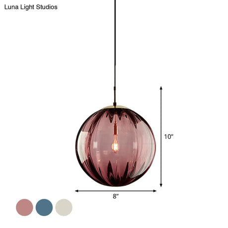Postmodern Ceiling Pendant Lamp With Glass Pendulum In Blue/Smoke Grey/Purple Black Finish
