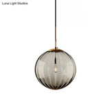 Postmodern Ceiling Pendant Lamp With Glass Pendulum In Blue/Smoke Grey/Purple Black Finish