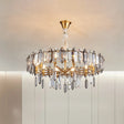 Postmodern Circle Crystal Pendant Light Fixture - 8/10 Gold Heads 8 /