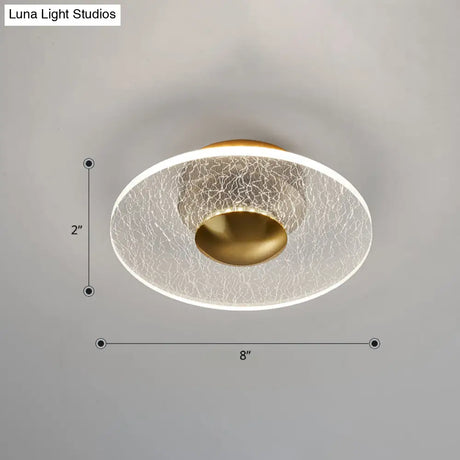 Postmodern Clear Acrylic Disc Semi Flush Mount Lamp Led Ceiling Light For Corridor