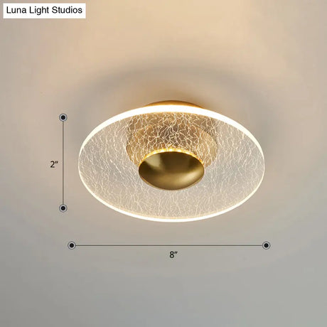 Postmodern Clear Acrylic Disc Semi Flush Mount Lamp Led Ceiling Light For Corridor