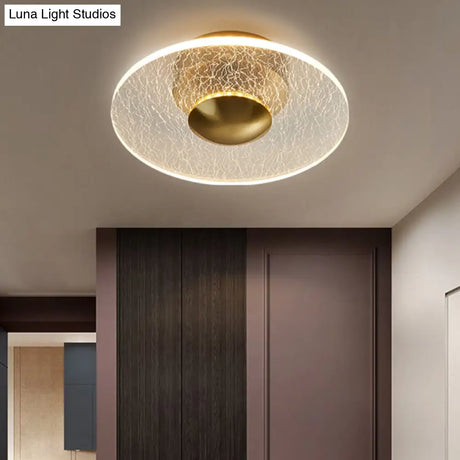 Postmodern Clear Acrylic Disc Semi Flush Mount Lamp Led Ceiling Light For Corridor