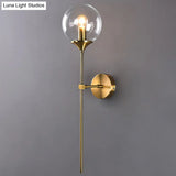 Postmodern Clear/Amber/Smoke Grey Glass Single Brass Wall Lamp