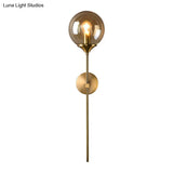 Postmodern Clear/Amber/Smoke Grey Glass Single Brass Wall Lamp