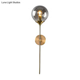 Postmodern Clear/Amber/Smoke Grey Glass Single Brass Wall Lamp