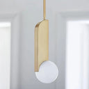 Postmodern Cream Glass Ball Pendant Lamp With Gold Suspension - Dining Table Lighting 1 /