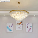 Postmodern Crystal Prism Chandelier Light - Brass Pendant Lamp For Dining Room