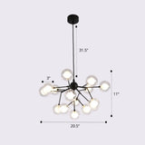 Postmodern Firefly Pendant Lamp With Double Glass Bubbles Ideal For Restaurants 15 / Black