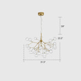 Postmodern Firefly Pendant Lamp With Double Glass Bubbles Ideal For Restaurants 36 / Gold