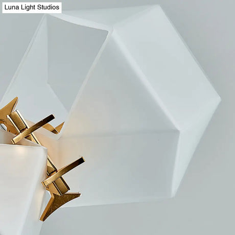 Postmodern Geometric Frosted Glass 6/8/10 Head Gold Hanging Chandelier for a Stylish Lighting Solution Pendant Lighting