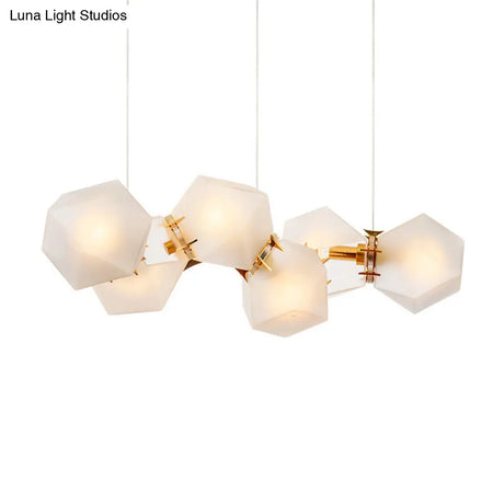 Postmodern Geometric Frosted Glass 6/8/10 Head Gold Hanging Chandelier for a Stylish Lighting Solution Pendant Lighting