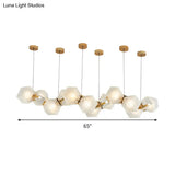 Postmodern Geometric Frosted Glass 6/8/10 Head Gold Hanging Chandelier for a Stylish Lighting Solution Pendant Lighting