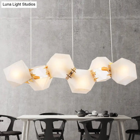 Postmodern Geometric Frosted Glass 6/8/10 Head Gold Hanging Chandelier for a Stylish Lighting Solution Pendant Lighting