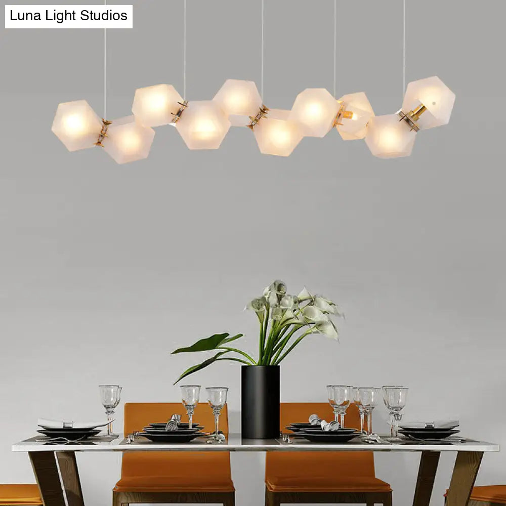 Postmodern Geometric Frosted Glass 6/8/10 Head Gold Hanging Chandelier for a Stylish Lighting Solution Pendant Lighting