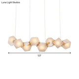 Postmodern Geometric Frosted Glass 6/8/10 Head Gold Hanging Chandelier for a Stylish Lighting Solution Pendant Lighting
