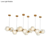 Postmodern Geometric Frosted Glass 6/8/10 Head Gold Hanging Chandelier for a Stylish Lighting Solution Pendant Lighting