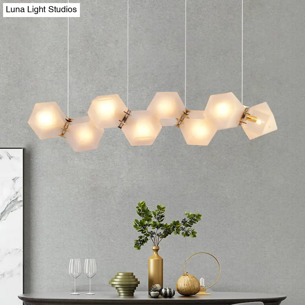 Postmodern Geometric Frosted Glass 6/8/10 Head Gold Hanging Chandelier for a Stylish Lighting Solution Pendant Lighting
