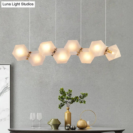 Postmodern Geometric Frosted Glass 6/8/10 Head Gold Hanging Chandelier for a Stylish Lighting Solution Pendant Lighting