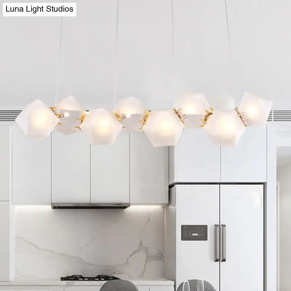 Postmodern Geometric Frosted Glass 6/8/10 Head Gold Hanging Chandelier for a Stylish Lighting Solution Pendant Lighting