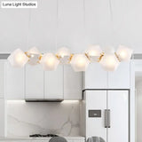 Postmodern Geometric Frosted Glass 6/8/10 Head Gold Hanging Chandelier for a Stylish Lighting Solution Pendant Lighting
