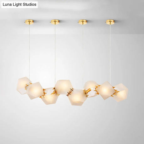 Postmodern Geometric Frosted Glass 6/8/10 Head Gold Hanging Chandelier for a Stylish Lighting Solution Pendant Lighting