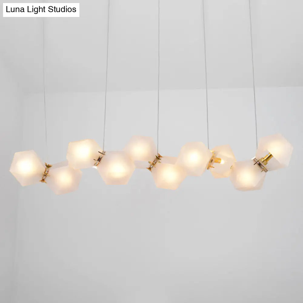 Postmodern Geometric Frosted Glass 6/8/10 Head Gold Hanging Chandelier for a Stylish Lighting Solution Pendant Lighting