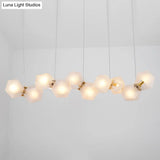 Postmodern Geometric Frosted Glass 6/8/10 Head Gold Hanging Chandelier for a Stylish Lighting Solution Pendant Lighting