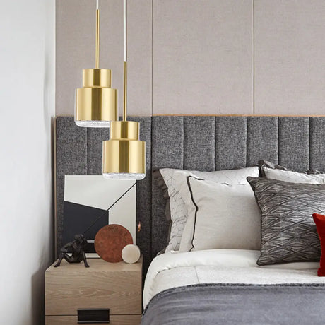 Postmodern Geometrical 1-Head Gold Pendant Ceiling Light / B
