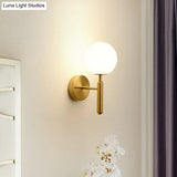 Postmodern Glass Ball Wall Light For Bedroom - Single Bulb Sconce Kit