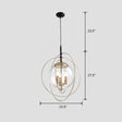 Postmodern Glass Orbit Globe Pendant Light Chandelier With 3 Bulbs Illuminate Your Restaurant Clear