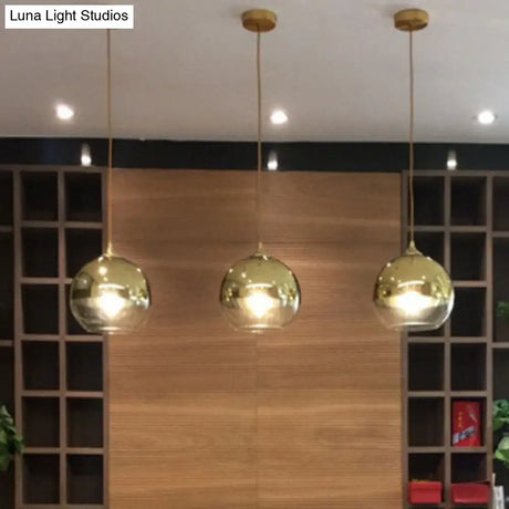 Postmodern Glass Pendant Light - Sphere Electroplate Ideal For Dining Room Ceiling Hang