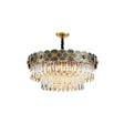 Postmodern Gold-Black Ceiling Chandelier With Crystal Decor - Floral Metallic Lighting Fixture 6 /