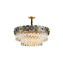 Postmodern Gold-Black Ceiling Chandelier With Crystal Decor - Floral Metallic Lighting Fixture 6 /