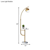 Postmodern Gold Finish Ball Floor Lamp - 1-Light Metallic Standing Light